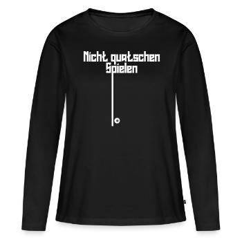 Poolbillard Billard Queue Snooker - Frauen Premium Bio Langarmshirt - Schwarz - Vorne - Julia (174cm)