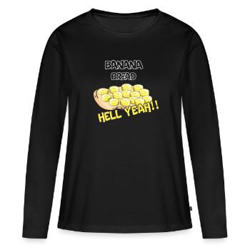 Amateur de fruits de banane Bananes drôles de bananes - T-shirt manches longues Premium bio Femme - noir - Devant - Julia (174cm)