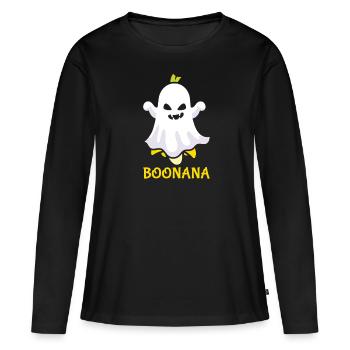 Amateur de fruits de banane Bananes drôles de bananes - T-shirt manches longues Premium bio Femme - noir - Devant - Julia (174cm)