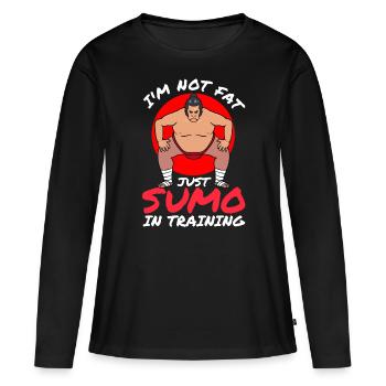 Lutteurs de sumo Lutte de sumo - T-shirt manches longues Premium bio Femme - noir - Devant - Julia (174cm)