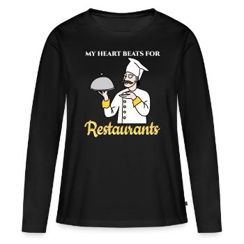 Restaurant Chef bonne nourriture - T-shirt manches longues Premium bio Femme - noir - Devant - Julia (174cm)