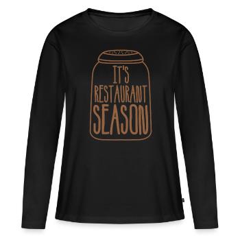 Restaurant, Chef, Cuisinier, Serveur - T-shirt manches longues Premium bio Femme - noir - Devant - Julia (174cm)