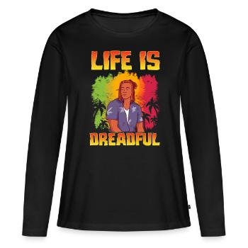 Rastafari Rastafarian Rasta - T-shirt manches longues Premium bio Femme - noir - Devant - Julia (174cm)