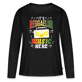 Reggae Rastafari Jamaïque - T-shirt manches longues Premium bio Femme - noir - Devant - Julia (174cm)