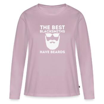Blacksmith Funny Forge Hammer Workwear Blacksmith - Women's Premium Organic Long Sleeve Shirt - dusky pink - Front - Julia (174cm)