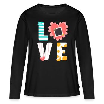Scrapbooking Scrapbooker - T-shirt manches longues Premium bio Femme - noir - Devant - Julia (174cm)