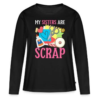 Scrapbooking Scrapbooker - T-shirt manches longues Premium bio Femme - noir - Devant - Julia (174cm)