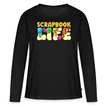 Scrapbooking Scrapbooker - T-shirt manches longues Premium bio Femme - noir - Devant - Julia (174cm)