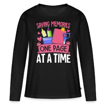 Scrapbooking Scrapbooker - T-shirt manches longues Premium bio Femme - noir - Devant - Julia (174cm)