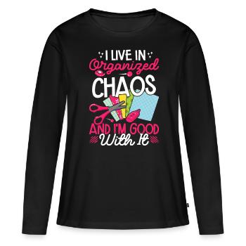 Scrapbooking Scrapbooker - T-shirt manches longues Premium bio Femme - noir - Devant - Julia (174cm)