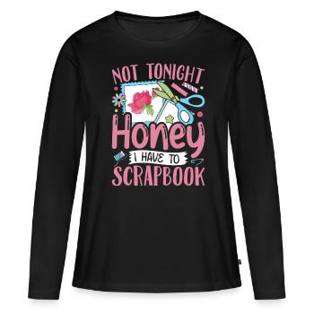Scrapbooking Scrapbooker - T-shirt manches longues Premium bio Femme - noir - Devant - Julia (174cm)