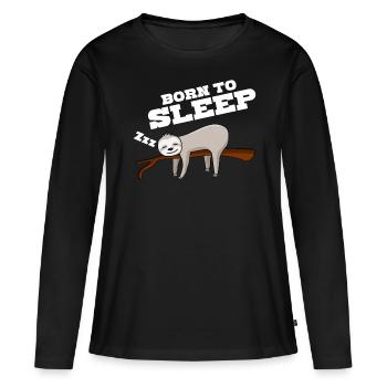 Sleeping Sloth Sleep Sleep Shirt - Women's Premium Organic Long Sleeve Shirt - black - Front - Julia (174cm)