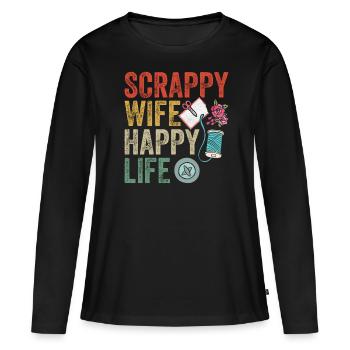 Scrapbooking Scrapbooker - T-shirt manches longues Premium bio Femme - noir - Devant - Julia (174cm)