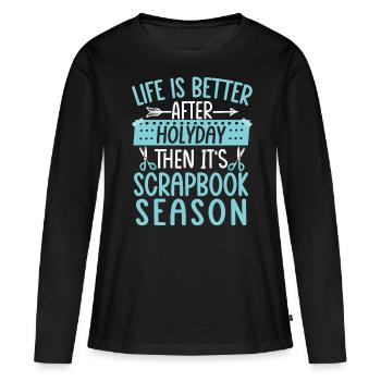 Scrapbooking Scrapbooker - T-shirt manches longues Premium bio Femme - noir - Devant - Julia (174cm)