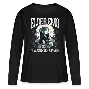 Drôle Emo Garçon Emo Fille - T-shirt manches longues Premium bio Femme - noir - Devant - Julia (174cm)