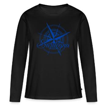 Sardegna Sardaigne Boussole Sardaigne - T-shirt manches longues Premium bio Femme - noir - Devant - Julia (174cm)