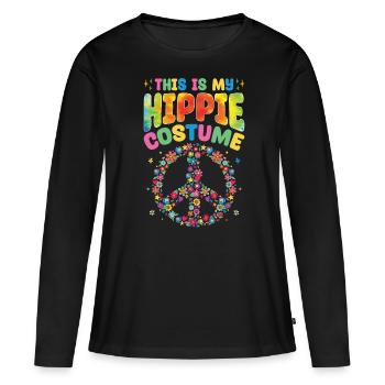 Groovy Peace - T-shirt manches longues Premium bio Femme - noir - Devant - Julia (174cm)