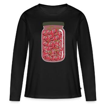 Cerises Verre Cerise - T-shirt manches longues Premium bio Femme - noir - Devant - Julia (174cm)
