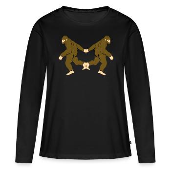 Bigfoot dances Boogie Woogie - Women's Premium Organic Long Sleeve Shirt - black - Front - Julia (174cm)