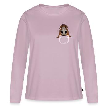 Shetlandpony Hemdtasche Shetty - Frauen Premium Bio Langarmshirt - Altrosa - Vorne - Julia (174cm)