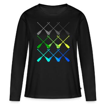 Rameur Bateau à rames - T-shirt manches longues Premium bio Femme - noir - Devant - Julia (174cm)