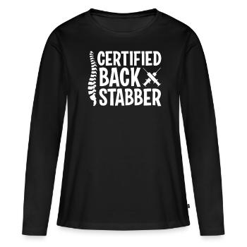Anesthésiste Anesthésiologie - T-shirt manches longues Premium bio Femme - noir - Devant - Julia (174cm)