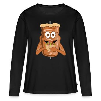 Döner fat kebab skewer kebab - T-shirt manches longues Premium bio Femme - noir - Devant - Julia (174cm)