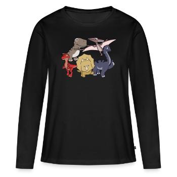 Dinosaur Thumbs Up Dinosaur - T-shirt manches longues Premium bio Femme - noir - Devant - Julia (174cm)