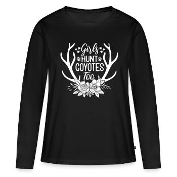 Coyote Hunt Coyote Hunter Yote - T-shirt manches longues Premium bio Femme - noir - Devant - Julia (174cm)