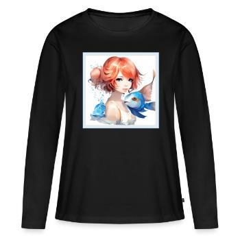 Anime Girl Japanese Aesthetic Anime Gift - Women's Premium Organic Long Sleeve Shirt - black - Front - Julia (174cm)