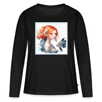 Anime Girl Japanese Aesthetic Anime Gift - Women's Premium Organic Long Sleeve Shirt - black - Front - Julia (174cm)