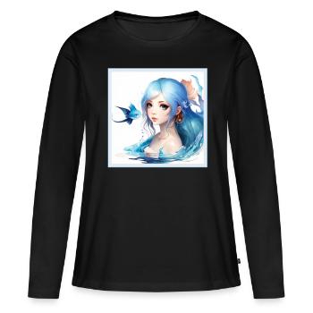 Anime Girl Japanese Aesthetic Anime Gift - Women's Premium Organic Long Sleeve Shirt - black - Front - Julia (174cm)