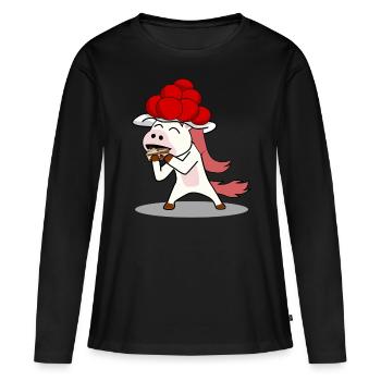 Forêt-Noire - T-shirt manches longues Premium bio Femme - noir - Devant - Julia (174cm)