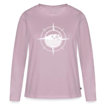 Zugspitze Randonnée Randonnée Alpinisme - T-shirt manches longues Premium bio Femme - rose poudré - Devant - Julia (174cm)