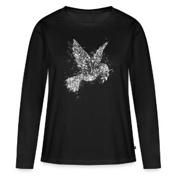 Sympol de la paix Colombe de la paix - T-shirt manches longues Premium bio Femme - noir - Devant - Julia (174cm)