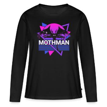 Mothman Crypto Cryptozoology Retro - Women's Premium Organic Long Sleeve Shirt - black - Front - Julia (174cm)