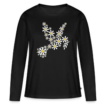 Colombe de la paix Symposium pour la paix - T-shirt manches longues Premium bio Femme - noir - Devant - Julia (174cm)