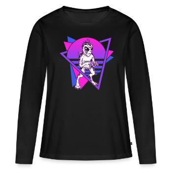 Chupacabra Crypto Cryptozoology Retro - Women's Premium Organic Long Sleeve Shirt - black - Front - Julia (174cm)