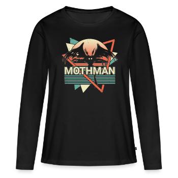 Mothman Crypto Cryptozoology Retro - Women's Premium Organic Long Sleeve Shirt - black - Front - Julia (174cm)