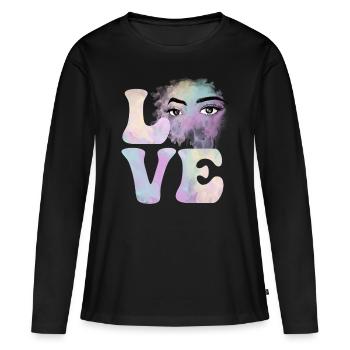 Kosmetikerin Kosmetologie Make-up Wimpern - Frauen Premium Bio Langarmshirt - Schwarz - Vorne - Julia (174cm)