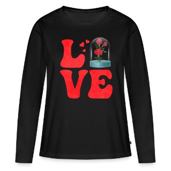 Botanique Plantes botaniques Roses - T-shirt manches longues Premium bio Femme - noir - Devant - Julia (174cm)