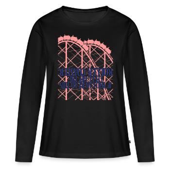 Roller coaster drôle de roller coaster rider - T-shirt manches longues Premium bio Femme - noir - Devant - Julia (174cm)