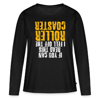 Montagnes russes disant roller coaster rider - T-shirt manches longues Premium bio Femme - noir - Devant - Julia (174cm)