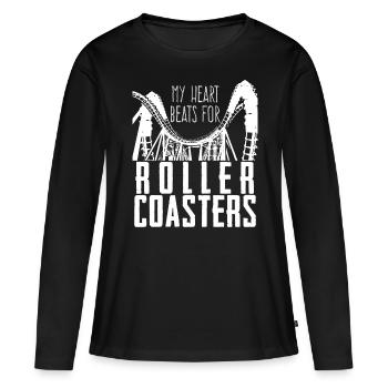 Roller coaster rider Montagnes russes - T-shirt manches longues Premium bio Femme - noir - Devant - Julia (174cm)