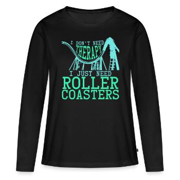 Montagnes russes joke rider roller coaster - T-shirt manches longues Premium bio Femme - noir - Devant - Julia (174cm)