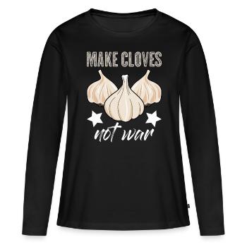 gousse d’ail gousse d’ail gousses d’ail - T-shirt manches longues Premium bio Femme - noir - Devant - Julia (174cm)