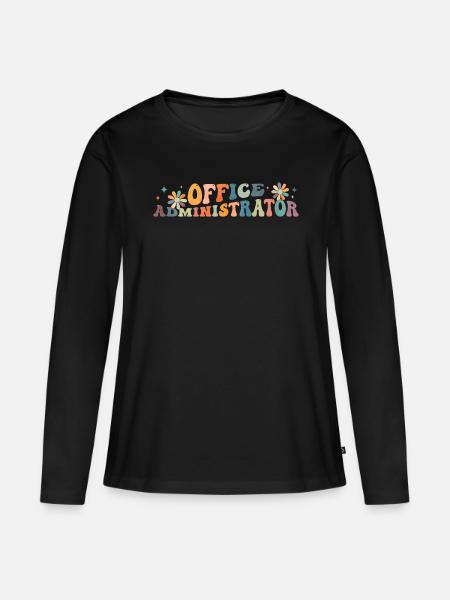 Groovy Office Administrator Verwaltungsassistentin - Frauen Premium Bio Langarmshirt - Schwarz