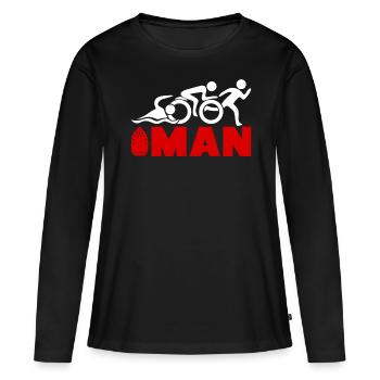 Triathlon Joke Triathlètes Triathlète - T-shirt manches longues Premium bio Femme - noir - Devant - Julia (174cm)