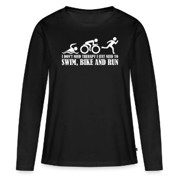 Triathlètes de triathlon Triathlète drôle - T-shirt manches longues Premium bio Femme - noir - Devant - Julia (174cm)