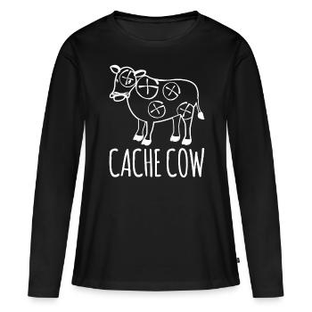 Geocacher Cache Cow Treasure Hunt Geocache - Women's Premium Organic Long Sleeve Shirt - black - Front - Julia (174cm)